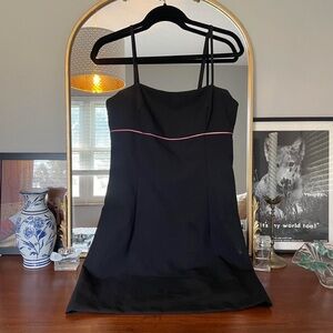 Vintage Y2K Black Mini Dress Pink Detail
